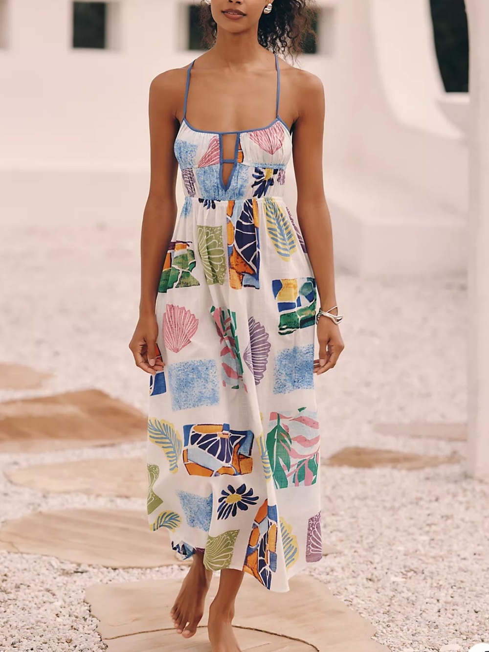 Anthropologie Celandine Mosaic Print Maxi Dress - Picture 3 of 5